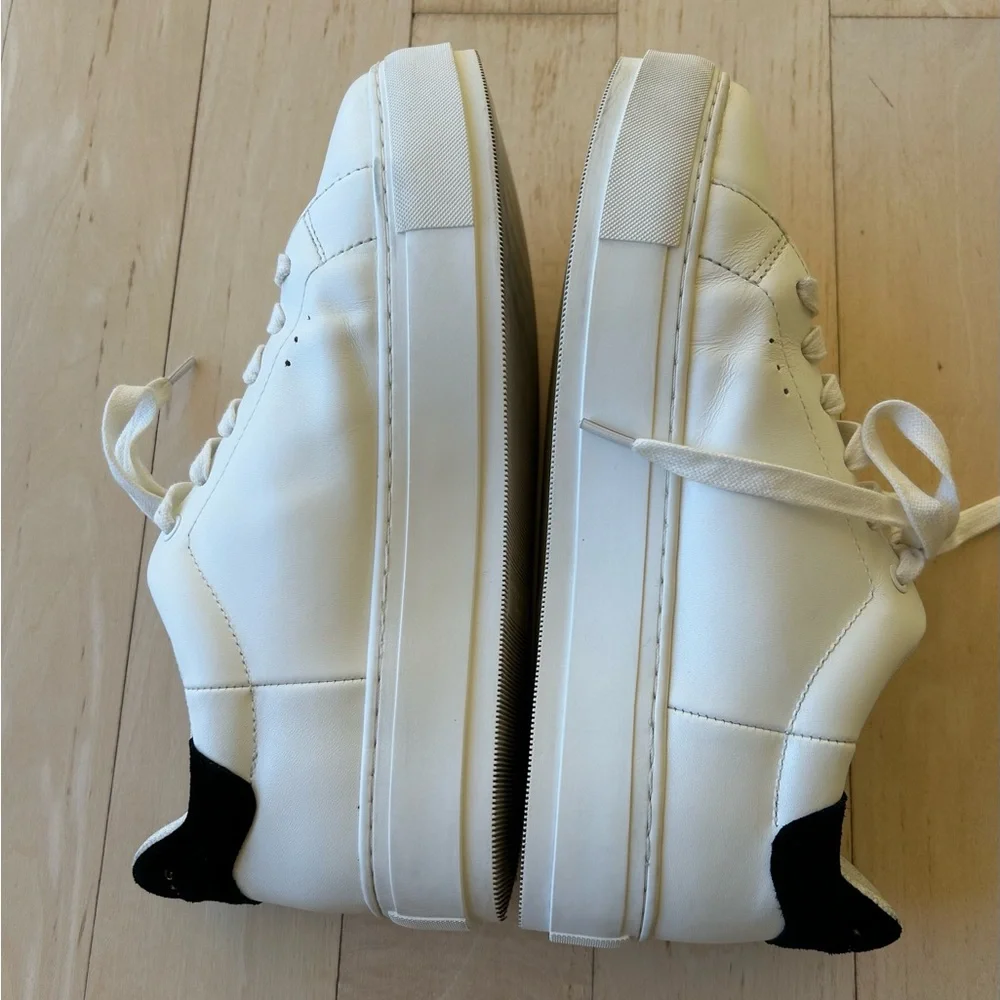 Kurt Geiger London White/Black Leather “Laney” Women's Sneakers Sz 9.5 (EU 40.5)